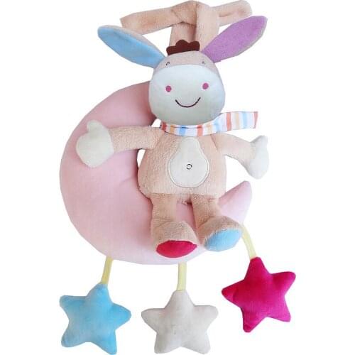 New Infant bed crib Soft Stuffed Plush Doll animal Baby Rattle Hand Bell Plush Stroller Early Educational Play Music Toy
