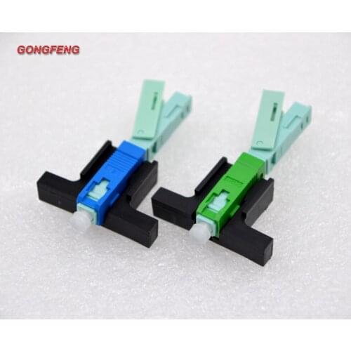 100PCS NEW Hot Selling Optic Fiber Fast Connector FTTH SC/PC/APC Single Mode Quick Connector With bracket Special Wholesale