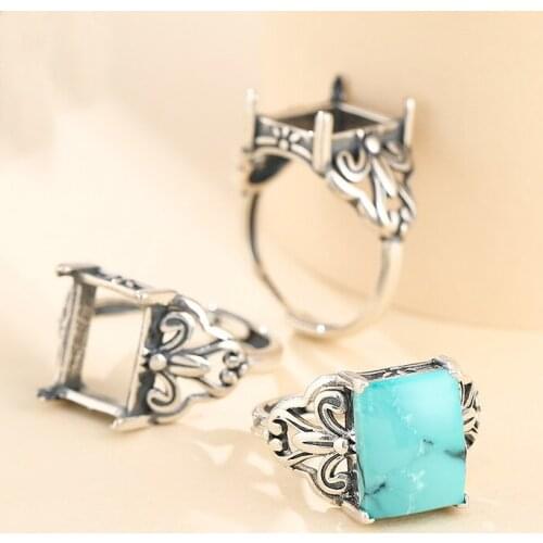 9*12mm 925 STERLING SILVER MEN Women Semi Mount Bases Blanks base blank Pad ring Setting jewelry findings diy A5949