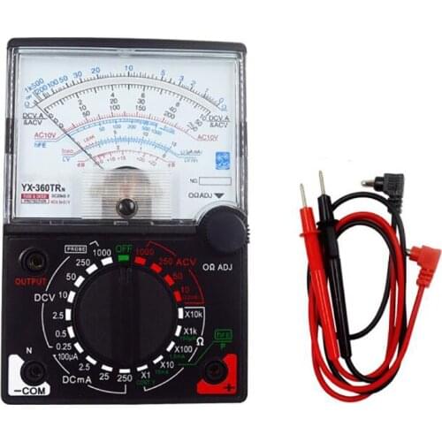 Portable Analog Multimeter with Test Pens - for Measuring AC/DC Voltage, DC Current, Resistance, Audio Level, Transistor