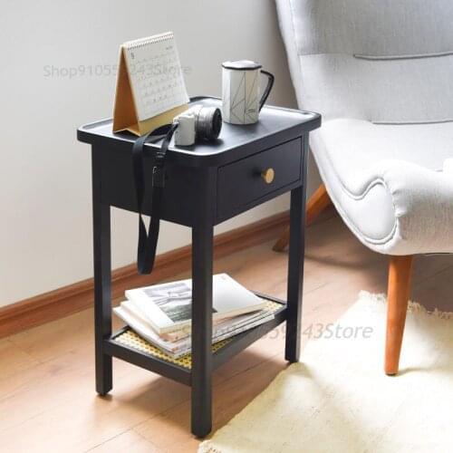 American Retro Bedside Table Simple Side Cabinet Mini Small Apartment Storage Side Table Sofa Side Locker