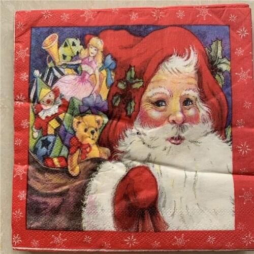 Christmas paper napkins serviettes decoupage decor wedding party festival cocktail Santa Claus Buck star snow star winter