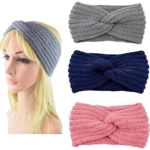 Winter Ear Warmer Headband Women Fashion Elastic Wool Knitted Headbands Head Wrap Hairband Girls Elegant Hair Bands Accessories