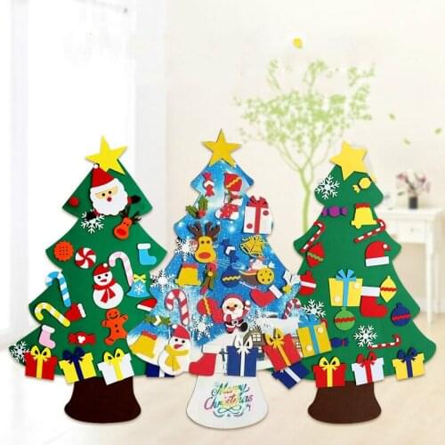 DIY Felt Christmas Tree Multi Kinds Snowman With Ornaments Kids Gift Toys Christmas Party Decoration New Year 2022