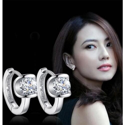 New Luxury Crystal 925 sterling silver Stud Earrings Angel Design Earring For Women korea Jewelry 2021