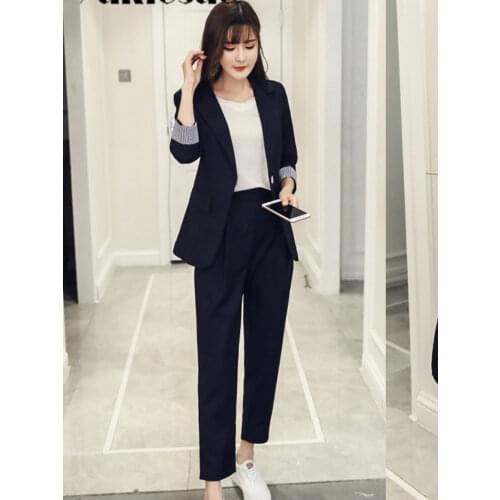 Set female 2019 autumn spring Women Corduroy Blazer suit jacket + pants suits harem Trousers 2 two piece set women tracksuits