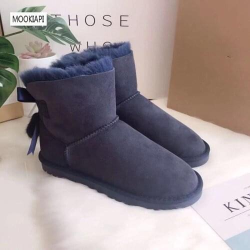 Australias top quality snow boots in 2019, real sheepskin, 100% natural wool, womens shoes with mink hair, 6 colors