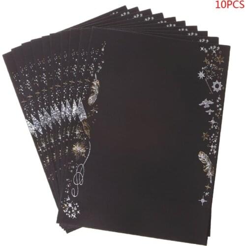 10pcs Creative Bronzing Feather Envelope For Wedding Invitation Cards Gifts Stationery Letter U4LD