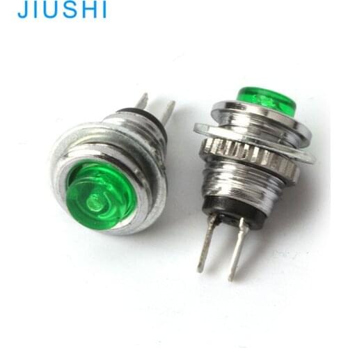 DS101 Mini metal push button switch 8mm NO momentary red green high head