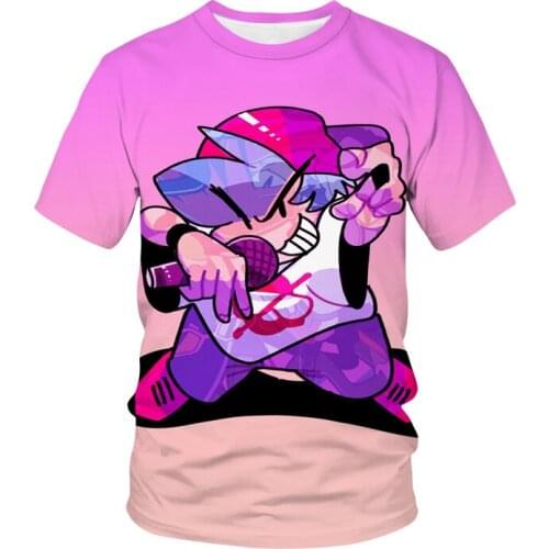 2021 Anime Friday Night Funkin 3D Print Men/Women T-shirt Short Sleeves O-neck Pullover Sportswear Casual Oversized Unisex Tops