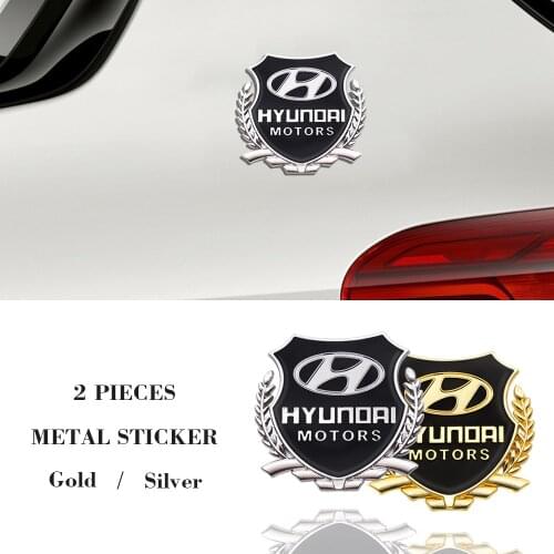 3D Metal Car Side Door Window Hood Badge Sticker Metal Sticker For Hyundai Elantra Accent Azera Ioniq Santa Fe Sonata Tucson