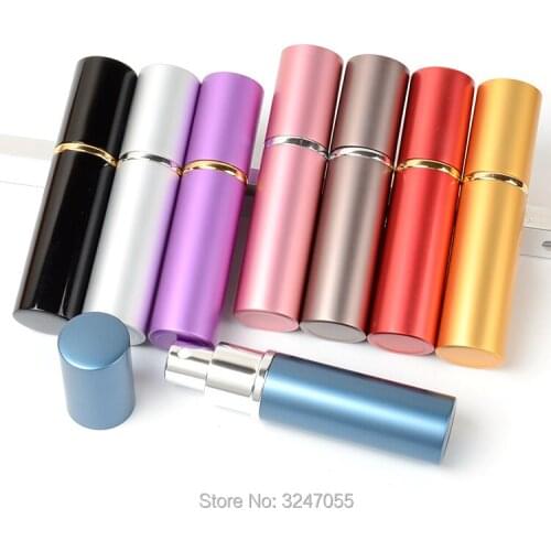 5ML 50pcs/lot Aluminum Empty Elegant Perfume Spray Bottle, DIY Portable Perfume Refillable Container, Women Beauty Tool