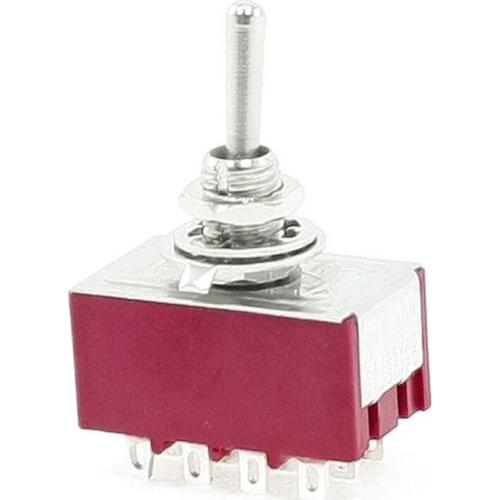 6A/125VAC 2A/250VAC 12 Pin 4PDT ON/ON 2 Position Mini MTS-402 Toggle Switch