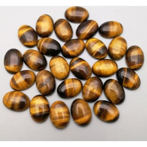 Wholesale fashion 13x18MM Natural tiger eye Stone Beads Oval shape CAB CABOCHON 30pcs/lots for jewelry making Free shipping
