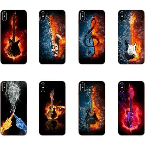 Art Fire And Ice Guitar Music For LG G7 ThinQ G5 G6 K50 K40 K8 Q7 Q60 V40 V30 V20 V10 2018 Power 2 3Q Stylus TPU Cases Skin