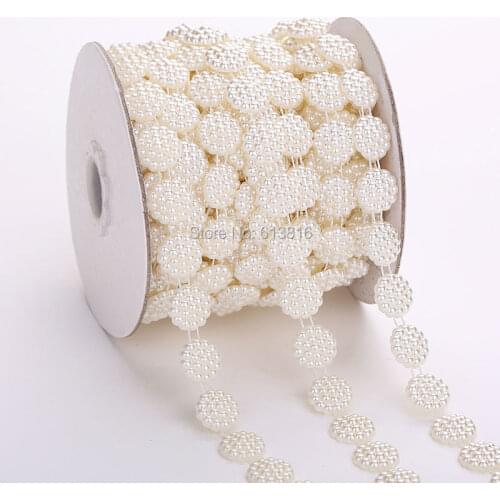 10yards 13mm flower beads cotton Line pearl beads Chain Garland Flowers Wedding Party Decoration party Bouquet Supplies