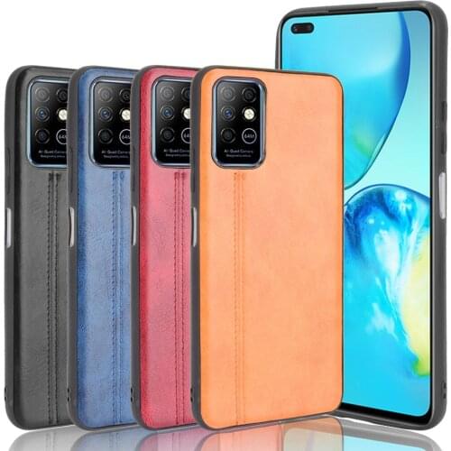 For Infinix Note 8 Case Luxury Calfskin PU Leather lines Back Cover Case For Infinix Note8 X692 Protective Phone Case