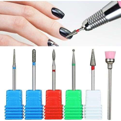 Rotary Burr Pedicure Elektrische Bestand Carbide Nail Drill Bit Gel Remove Diamond Cuticle Nail Drill Bits For Manicure Too