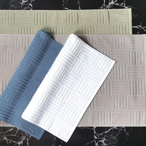 Cotton Bath Rug Ant-slip Hotel Spa Beauty Bathroom Mat for Floor Entrance Doormat Toilet Bathtub Absorbent Floor Mats 50x80cm