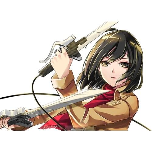 Beautiful Car Stickers Anime Attack on Titan Mikasa Beauty Fine PVC Decals Window Trunk Waterproof Car Wrap