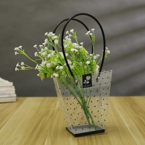 Creative Household Storage Bag Small White Dot Transparent Dot Flower Bag T-Shaped Waterproof Plastic Bag Portable Bag