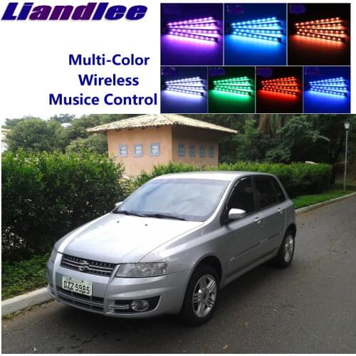 LiandLee Car Glow Interior Floor Decorative Atmosphere Seats Accent Ambient Neon light For Fiat Stilo 2001~2010