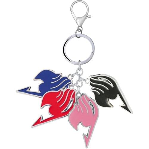 Fashion Anime Fairy Tail Keychain Guild Logo Tattoo Metal Pendant Keyring Car Key Chains Jewelry Chaverio Gift