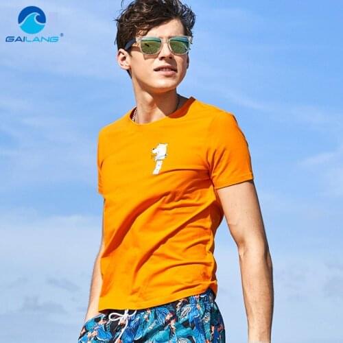 Gailang Brand 2020 Summer Fashion Men Cotton O Neck Tshirts T Shirt Short Sleeved Casual T-Shirt Print Mens clothing tops tees