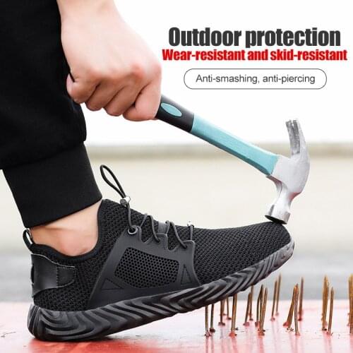 Men Indestructible Shoes Ryder Steel Toe Boot Safety Military Work Sneakers Safety Boots Puncture-Proof Work Sneakers Breathable