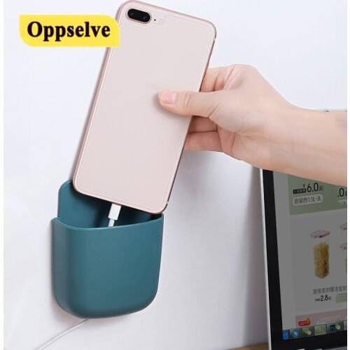 Wall-Mounted Storage Box Organizer Remote Control For TV Air Conditioner Phone Holder Adhesive Phone Plug Wall Holder Stand Rack