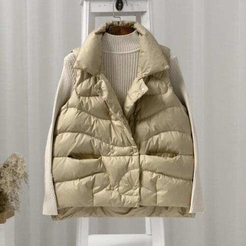 2021 New Autumn Women Ultra Light Down Vest White Duck Down Coat Parka Ladies Sleeveless Waistcoat Plus Size 2XL