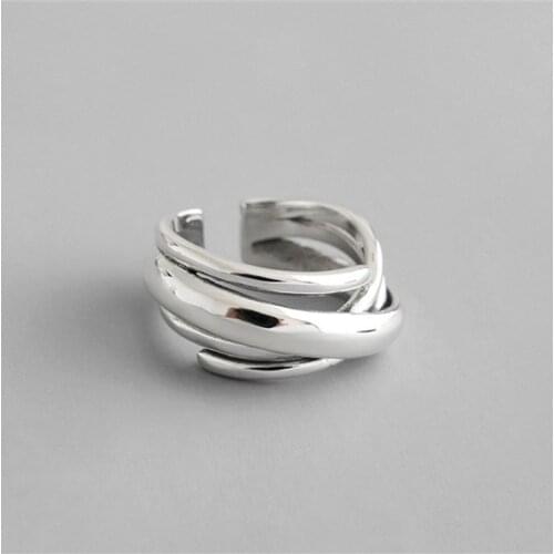 New Simple Adjustable Opening 925 Sterling Silver Men Finger Ring Engagement Jewelry bagues pour femme jz488