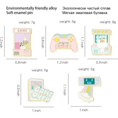 New 20Pcs Mini Game Console Badge Alloy Brooch Lapel Pin Action Figure Toy