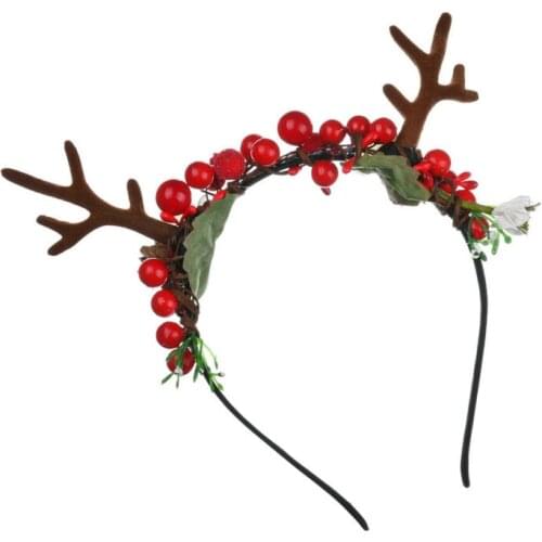 NEW Vintage Props Red Antler Headdress Deer Horn Tree Branches Headband Cosplay Party Xmas Gift Decoration Christmas Fancy Dress