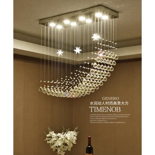 Dining Lighting Crystal Ceiling Light For Living Room Home Dining Light Lamp Hotel Creative Retro Iron Lamp E14 LED bulb