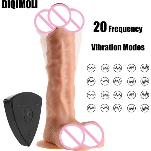 Huge Silicone Vibrating Dildos Realistic Big Penis with Suction Cup Remote Control Vibrator Phallus Soft Dick Sex Toys for Women