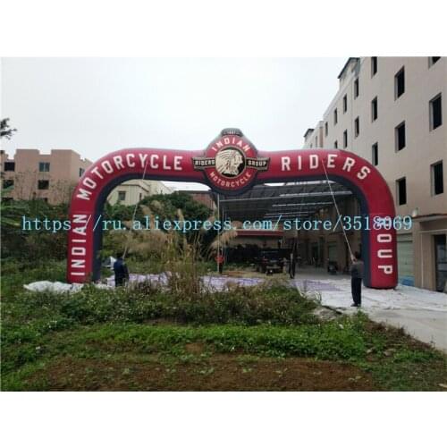 Sale of large outdoor commercial advertising activities PVC inflatable airtight arch, 15 meters red print arch