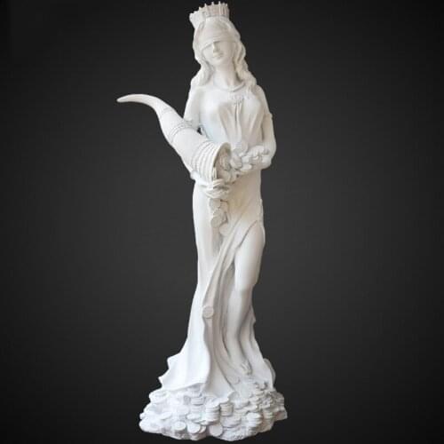 Euroepan Resin Fortune Goddess Plaster Statue Decoration Office Livingroom Table Portrait Sculpture Furnishing Ornaments Crafts
