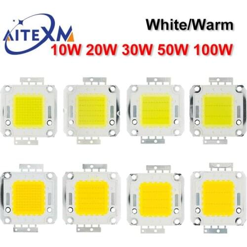 10W 20W 30W 50W 100W White/Warm white LED CHIP Integrated High Power Lamp Beads 24*44mil 32V-34V 3200K-6500K 600-3000MA