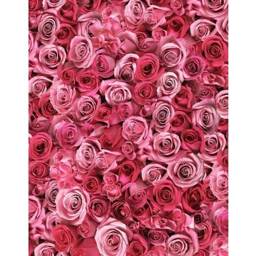 TR Red Roses Floral Wall Newborns Baby kid Portraits Photography Backdrops Art Fabric Studio Pink Flowers Wall Photo Backgrounds