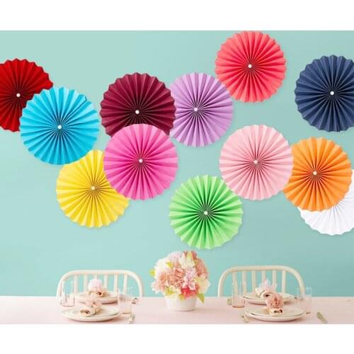 6/8/10/12/14Inch Wedding Decoration Chinese Paper Fans DIY Hanging Tissue Paper Flower Birthday Party Decorations Supplies Kids