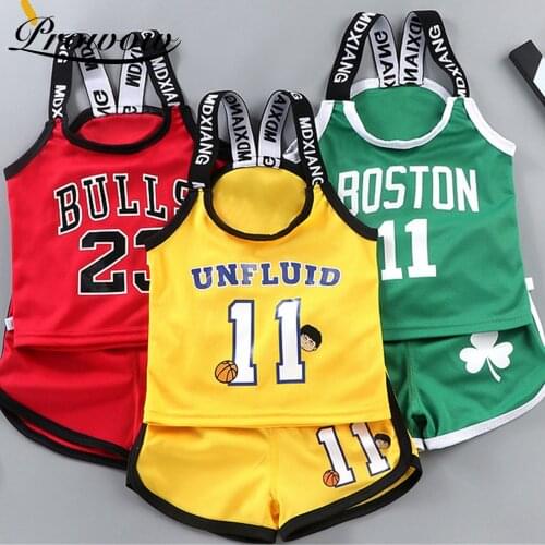 Prowow Unisex Basketball Uniform For Childrens Summer Child Basketball Jersey Soft Sport Kids Top + Shorts Set Elastic Band