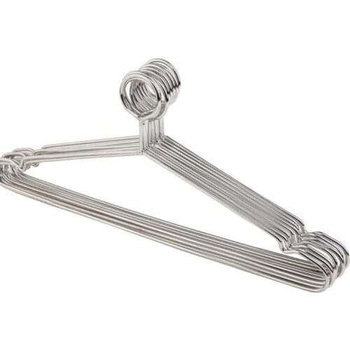 100pcs Anti-theft Stainless Steel Clothes Hanger with Security Hook Metal Clothing Hanger for Hotel Used Closet Organizer SN1111