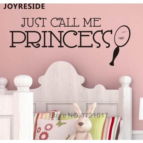 JOYRESIDE Just Call Me Princess Quotes Wall Decals Princess Wall Stickers Vinyl Wall Decal Girls Bedroom Wall Decor Sport WM295