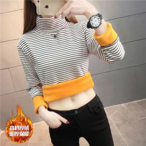 Woman Tshirts Womens Turtleneck Autumn and Winter Large Size Long-Sleeved T-shirt Top Ropa Mujer Camisetas