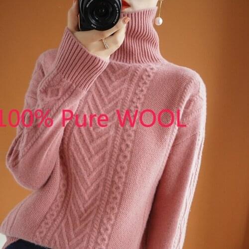 New High Quality Fashion Autumn Winter Cardigan Women Pullover Thickened Computer Knitted Turtleneck Sweater Size S M L XL 2XL