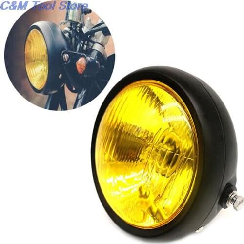 1PC Black Motorcycle Headlight Head Lamp Retro Vintage Headlight For GN125 Cafe Racer Bobber Custom