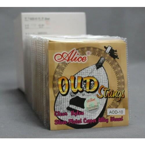 10 Sets Alice AOD-10 Clear Nylon Silver-Plated Copper Alloy Wound 10-String Oud Strings