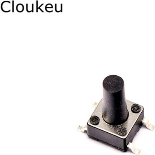 100Pcs Push Button Switch Black 6*6*13mm SMD4 Touch micro switch 6x6x13