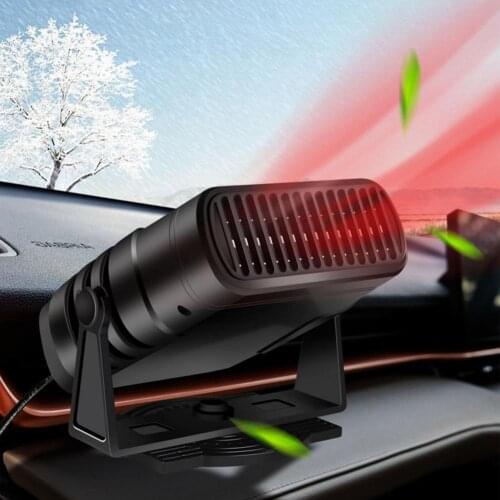 2 In 1 12V/24V Car Heater Electric Cooling Heating Fan Electric Dryer Windshield Defogging 360 Degree Rotation Car Defroster